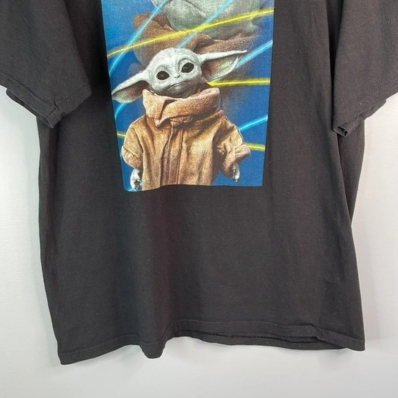 STAR WARS Mens Black Grogu Baby Yoda The Manalorian Graphic Crewneck T-Shirt XL - Picture 5 of 11